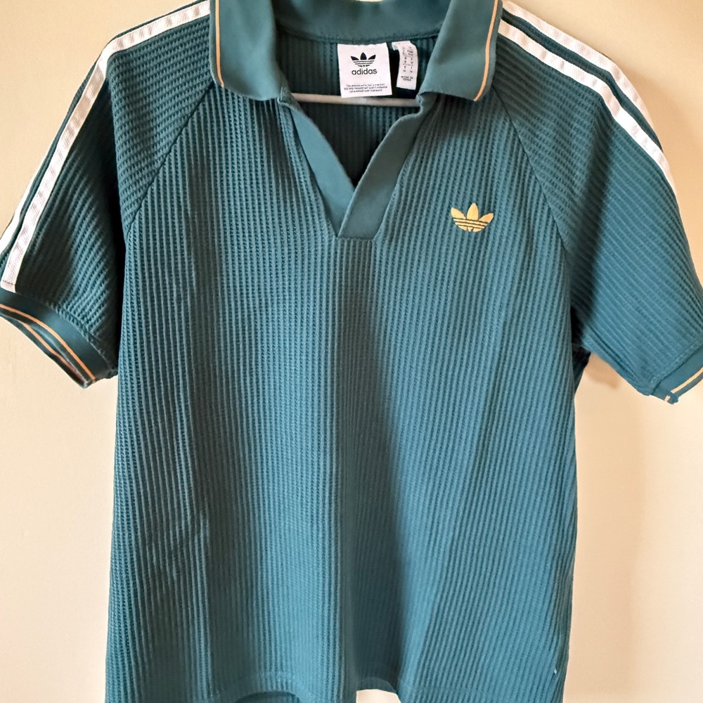 Adidas Originals waffle knit polo shirt M